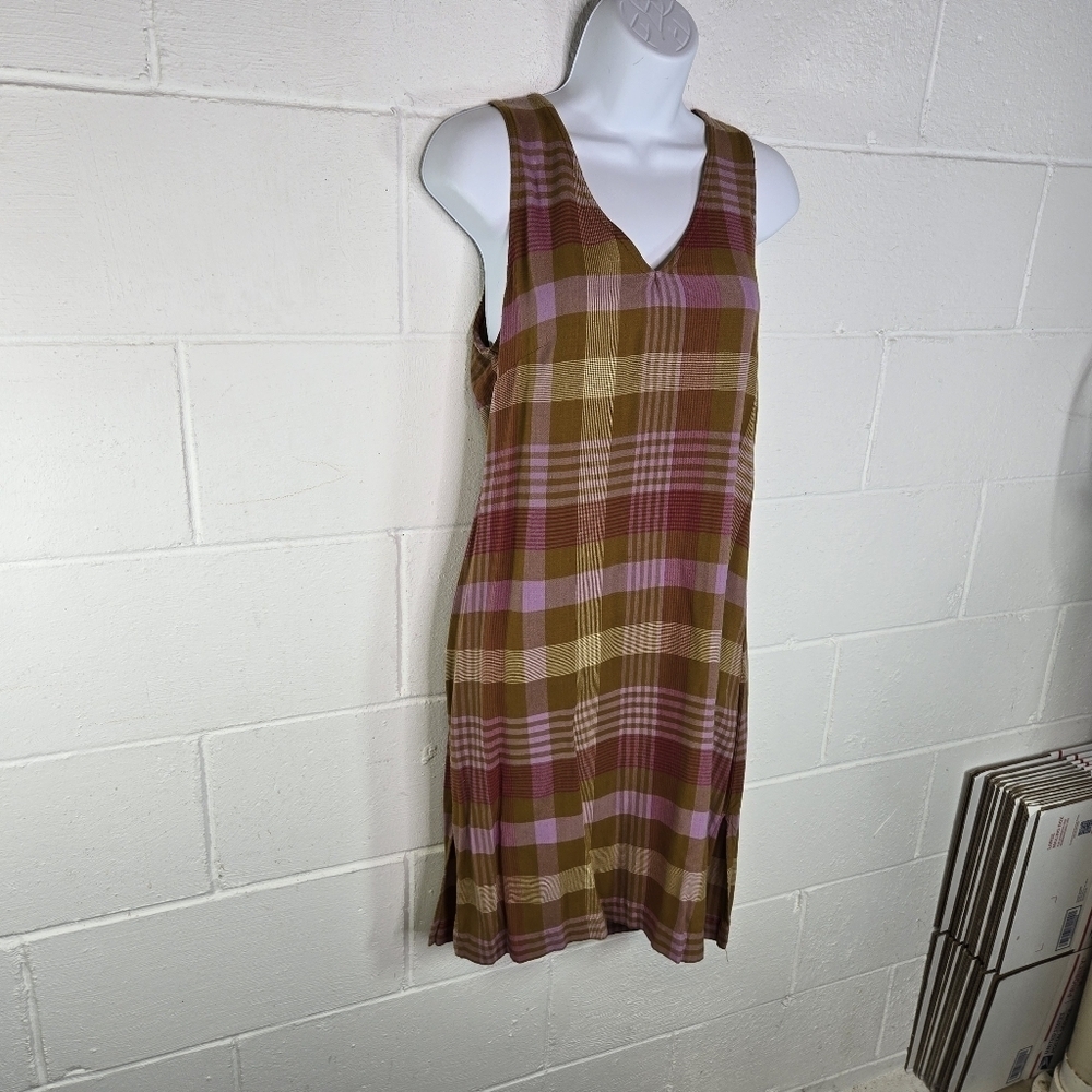 Kavu spring terrain indian madras plaid sleeveless outdoor sundress keyhole - Picture 4 of 12